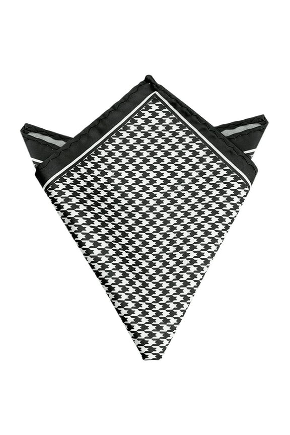 Men's Houndstooth Self Fold Pocket Square for Suit Formal