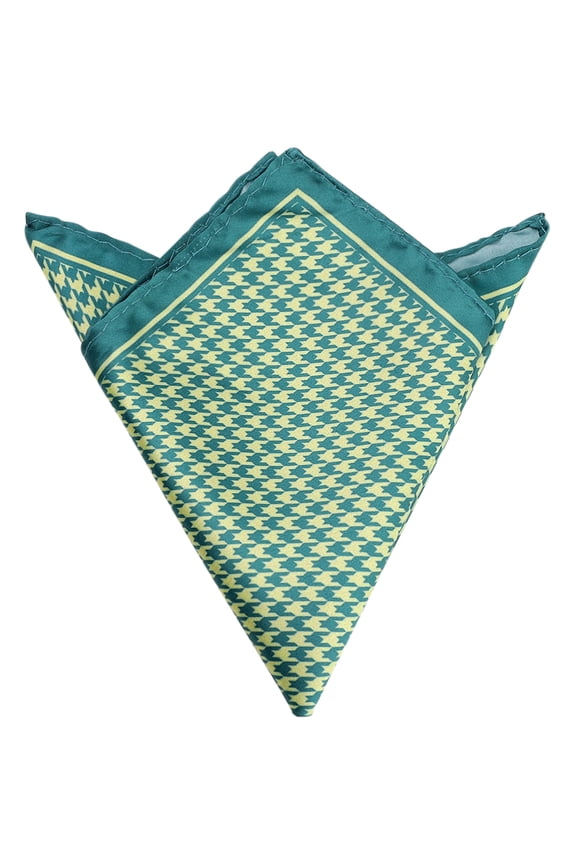 Men's Houndstooth Self Fold Pocket Square for Suit Formal