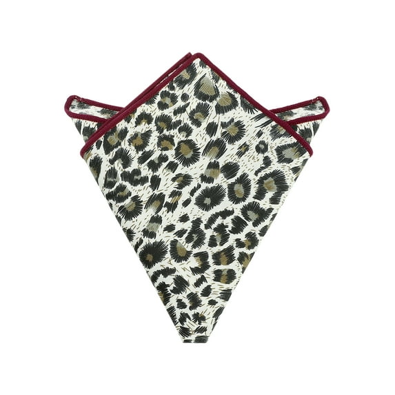 INSPIRE CHIC Men's Leopard Printed Pocket Squares 1 Pcs Gray