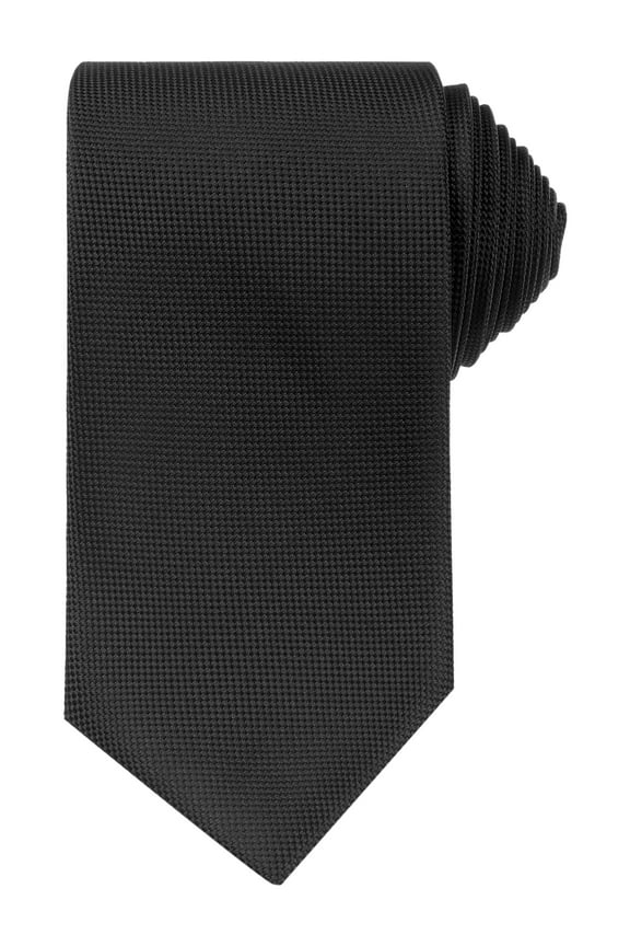 Men's Neckties Solid Color Classic Textured Ties for Formal Wedding One Size Black