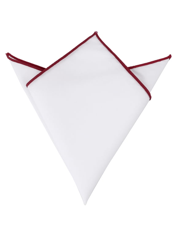 Men's Pocket Square Cotton Handkerchiefs for Suits Jacket Burgundy One Size