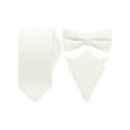 thumbnail image 1 of INSPIRE CHIC Men's Pocket Square Set Solid Color Necktie Thick Pre-Tied Bow Ties Set Winter Party Beige, 1 of 6