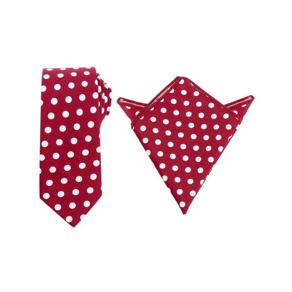 INSPIRE CHIC Men's Polka Dots Pocket Square With Self-Tied Neck Tie Sets for Business Suit