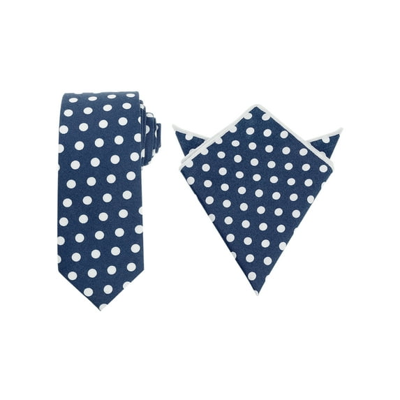 INSPIRE CHIC Men's Polka Dots Pocket Square With Self-Tied Neck Tie Sets for Business Suit
