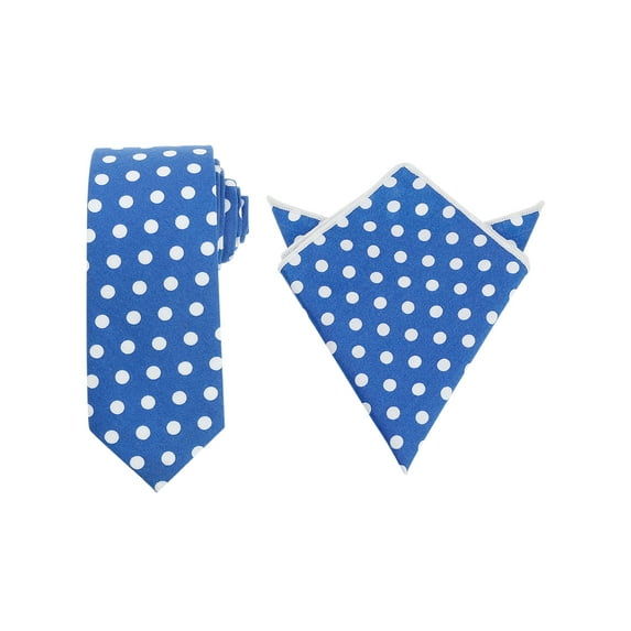 INSPIRE CHIC Men's Polka Dots Pocket Square With Self-Tied Neck Tie Sets for Business Suit