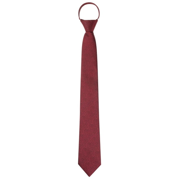 INSPIRE CHIC Men's Pre-Tied Neckties Texture Adjustable Zipper Ties for Business Formal Burgundy One Size