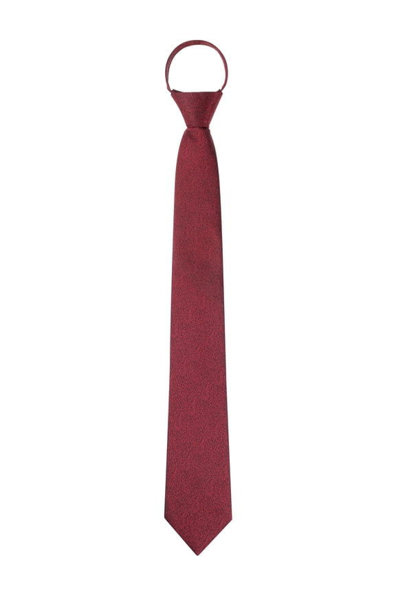 Men's Pre-Tied Neckties Texture Adjustable Zipper Ties for Business Formal Burgundy One Size