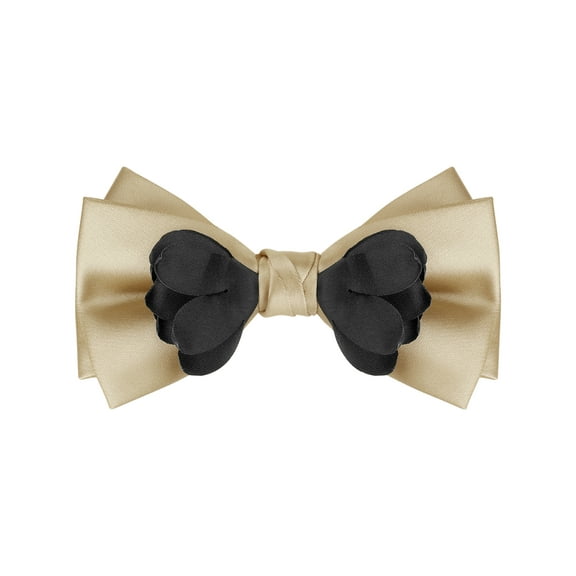 INSPIRE CHIC Men's Pre-tied Flower Solid Color Bow Ties for Elegant Wedding One Size Champagne