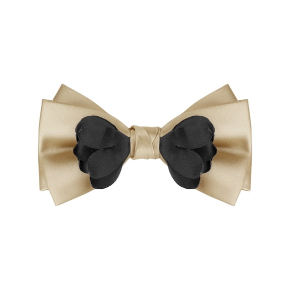 INSPIRE CHIC Men's Pre-tied Flower Solid Color Bow Ties for Elegant Wedding One Size Champagne