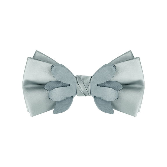 INSPIRE CHIC Men's Pre-tied Flower Solid Color Bow Ties for Elegant Wedding One Size Grey