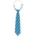 thumbnail image 1 of INSPIRE CHIC Men's Pre-tied Stripe Tie Neck Adjustable Elastic Easy Neckties for College Uniform Cyan Blue One Size, 1 of 4