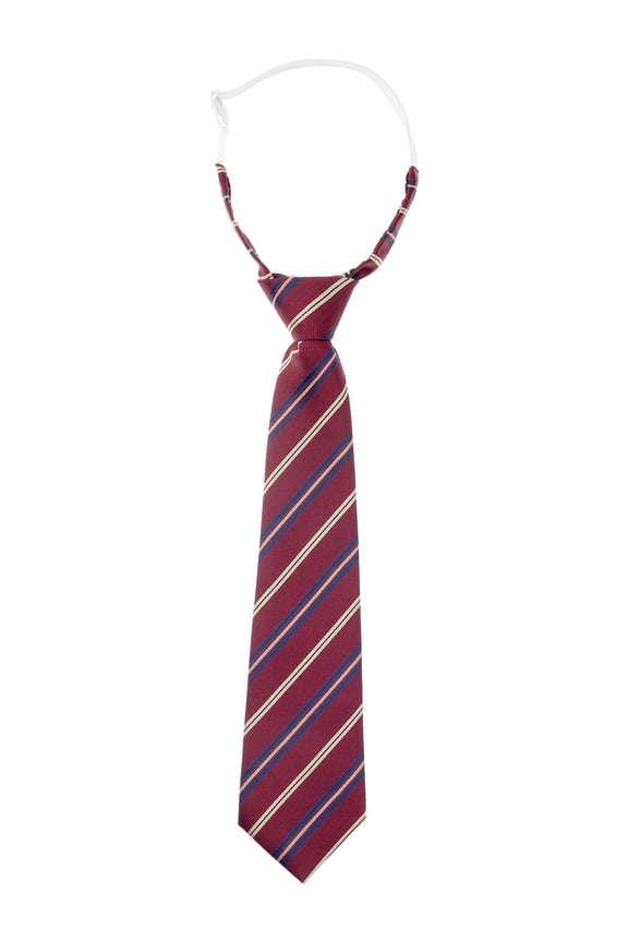 Men's Pre-tied Stripe Tie Neck Adjustable Elastic Easy Neckties for College Uniform Red One Size