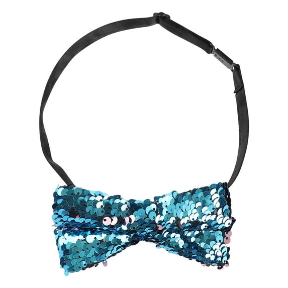 INSPIRE CHIC Men's Sequin Sparkly Shiny Bowties Reversible Two-Color Pre-tied Bow Ties for Party One Size Turquoise