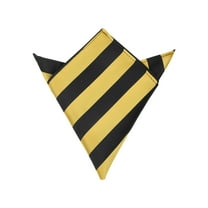 INSPIRE CHIC Men's Stripe Pocket Handkerchief Twill Textured Pocket Squares for Suits Formal Yellow and Black One Size
