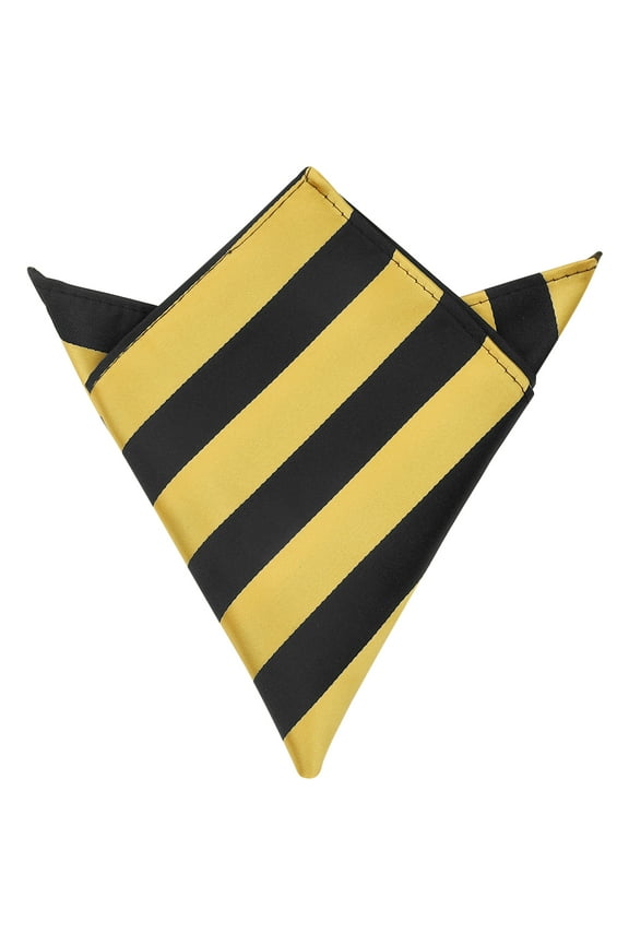 Men's Stripe Pocket Handkerchief Twill Textured Pocket Squares for Suits Formal Yellow and Black One Size