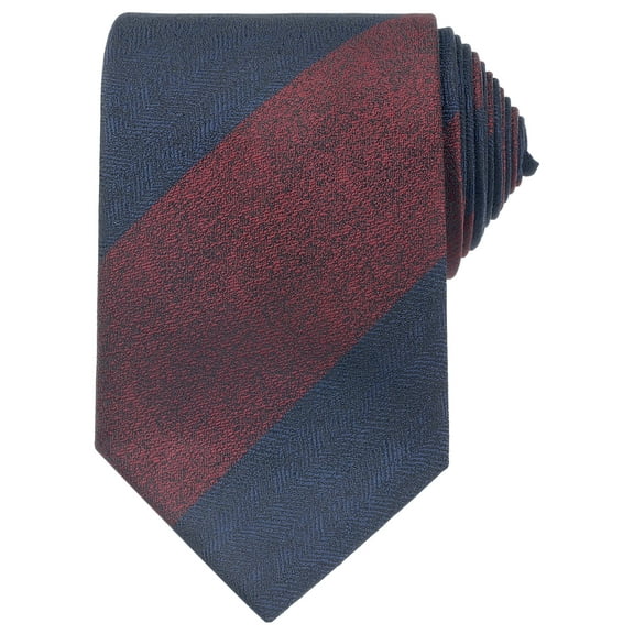 INSPIRE CHIC Men's Stripe Texture Contrast Color Formal Neckties Wedding Dark Red Navy Blue
