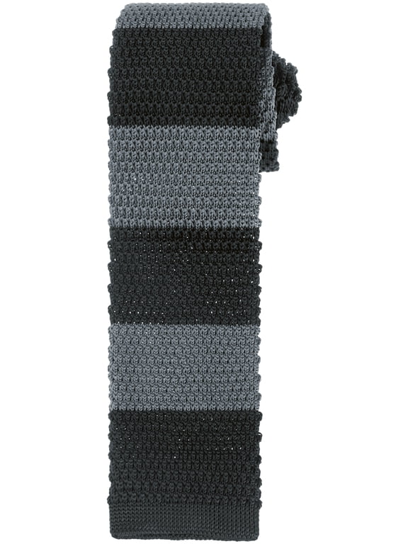 Men's Halloween Stripe Ties Flat Skinny Stripe Knit Neckties for Business Casual Black Dark Grey One Size