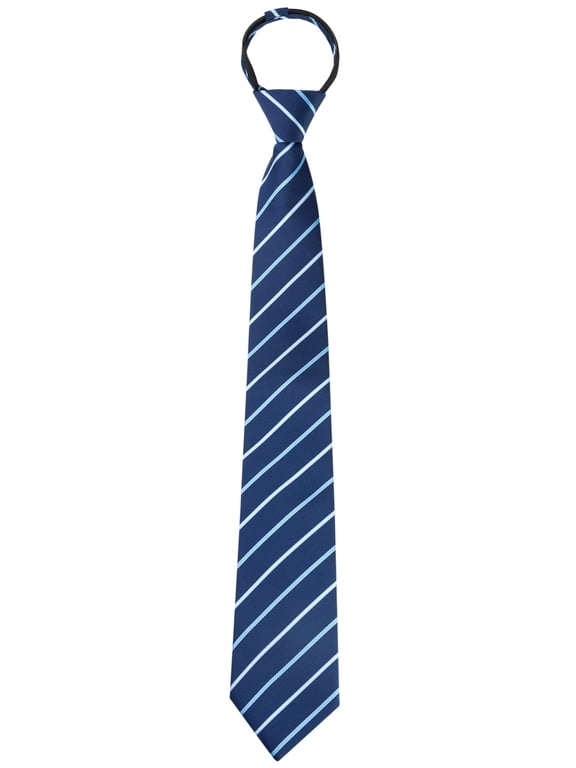 Men's Tie Zipper Adjustable Neck Tie for Casual Formal Navy Blue -3 18.9" × 3.2"