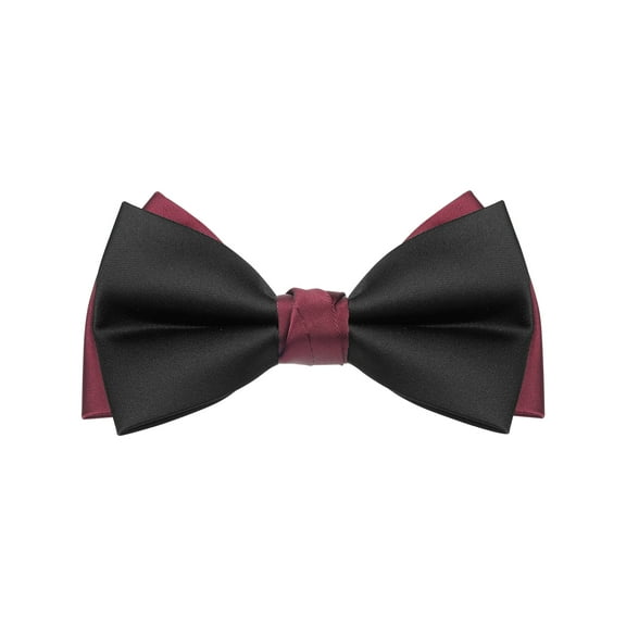 INSPIRE CHIC Men's Two-Color Cross Vintage Bow Tie for Banquet Wedding Party and More Black-Red One Size