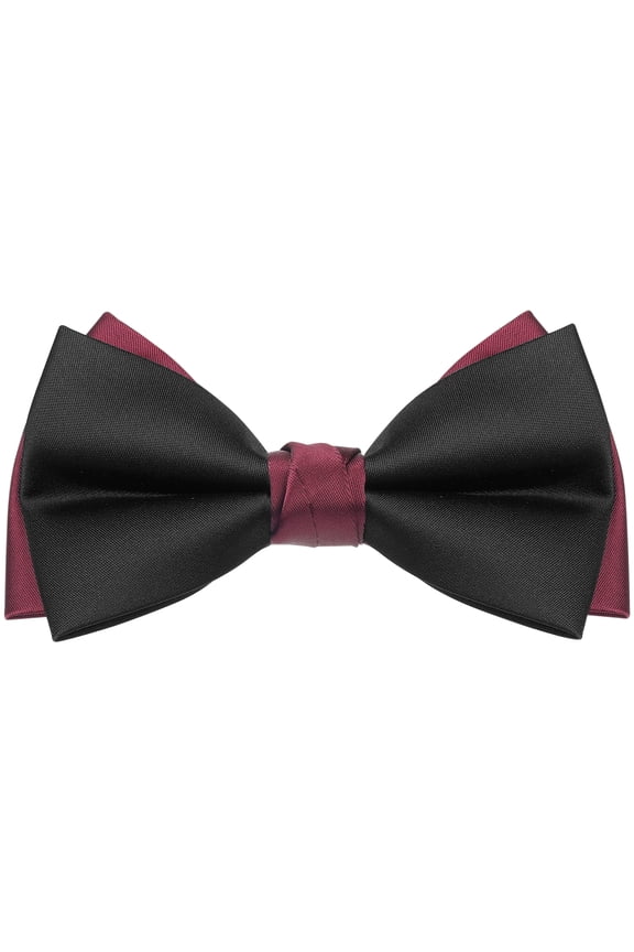 Men's Two-Color Cross Vintage Bow Tie for Banquet Wedding Party and More Black-Red One Size