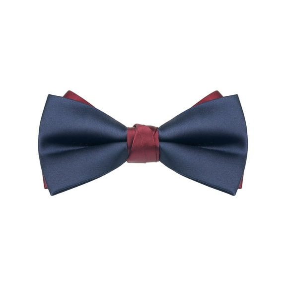 INSPIRE CHIC Men's Two-Color Cross Vintage Bow Tie for Banquet Wedding Party and More Blue-Red One Size