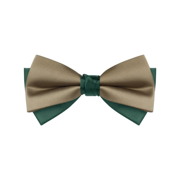 INSPIRE CHIC Men's Two-Color Cross Vintage Bow Tie for Banquet Wedding Party and More Brown-Green One Size