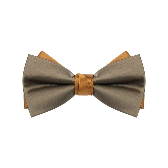 INSPIRE CHIC Men's Two-Color Cross Vintage Bow Tie for Banquet Wedding Party and More Brown-Orange One Size