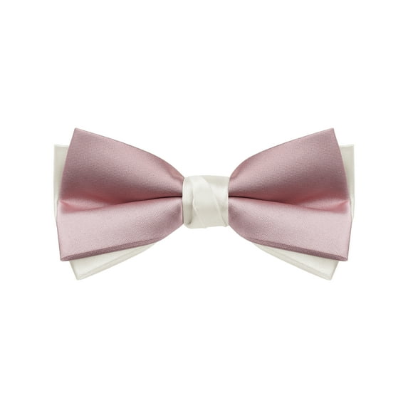 INSPIRE CHIC Men's Two-Color Cross Vintage Bow Tie for Banquet Wedding Party and More Pink-White One Size