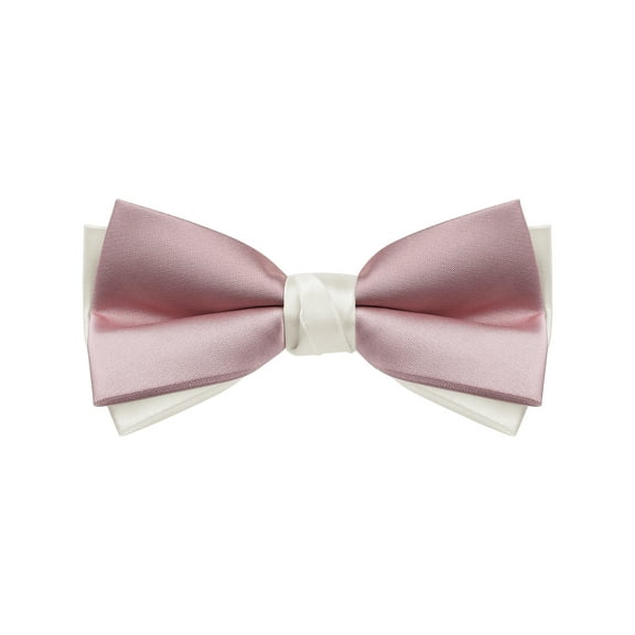 INSPIRE CHIC Men's Two-Color Cross Vintage Bow Tie for Banquet Wedding Party and More Pink-White One Size