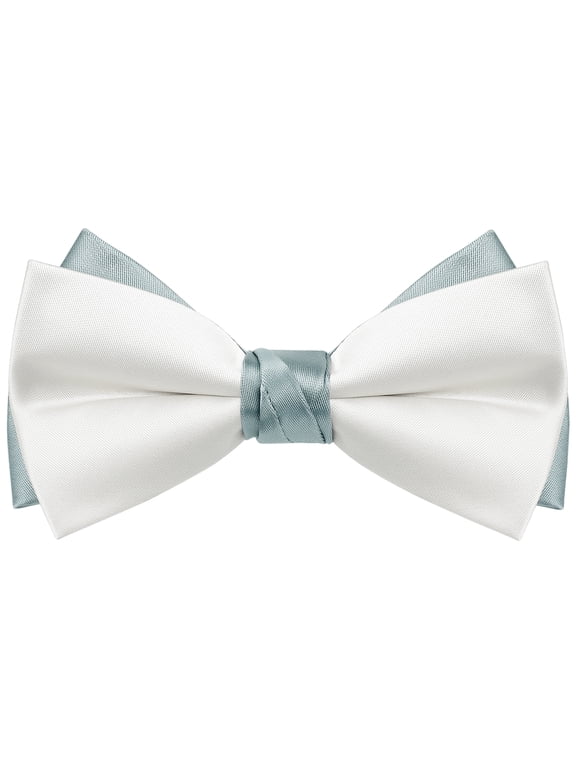 Men's Two-Color Cross Vintage Bow Tie for Banquet Wedding Party and More White-Grey One Size