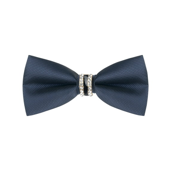INSPIRE CHIC Mens Pre-tied Bowtie Rhinestone Decor Sparkly Bow Ties for Elegant Wedding Dark Blue