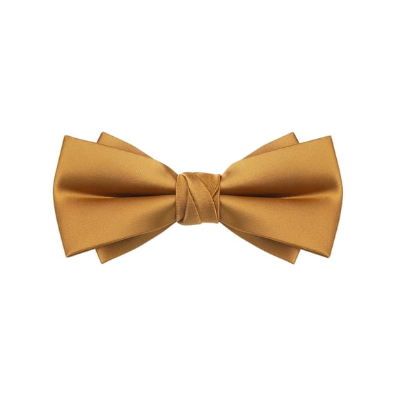 INSPIRE CHIC Mens Solid Color Layered Necktie Pre-tied Bow Ties for Party Wedding Brown