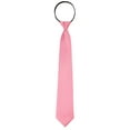 thumbnail image 1 of INSPIRE CHIC Men's Pretied Zipper Ties Solid Color Satin Shine Neckties Formal Casual Pink, 1 of 5
