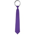 thumbnail image 1 of INSPIRE CHIC Men's Pretied Zipper Ties Solid Color Formal Casual Satin Shine Neckties Purple, 1 of 5