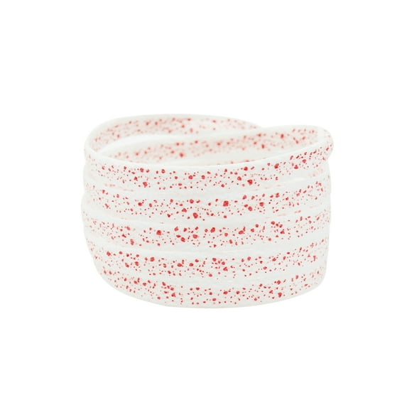 INSPIRE CHIC Print Flat Shoelaces for Sneakers Colorful Shoe Laces Art Printed Shoestring 2 Pair 140cm/55.12" White-Red