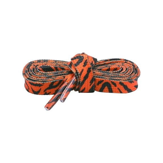 INSPIRE CHIC Printed Shoelaces Animal Pattern Flat Shoe Laces for Sneakers 2 Pairs Orange Black 120cm/47.24"