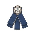 thumbnail image 1 of INSPIRE CHIC Rhinestone Pre-Tied Ribbon Brooch Bow Tie Pin Collar Bow for Women Blue One Size, 1 of 4