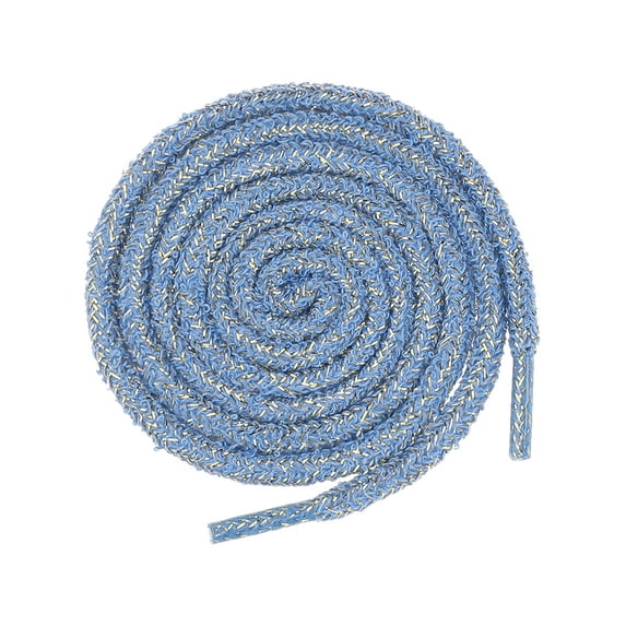 INSPIRE CHIC Round Colorful Fashion Shoelaces for Sneakers Gold Wire Bling Shoe Laces Blue 70cm/27.56"