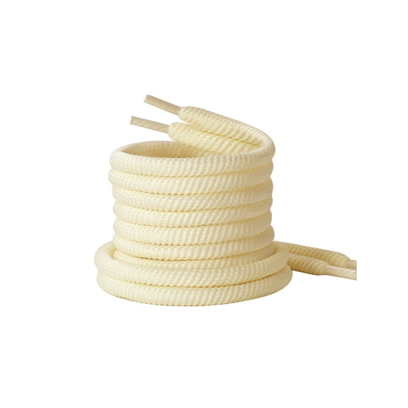 INSPIRE CHIC Round Shoelaces Solid Color Shoe Laces Strings for Sneakers 0.8cm Width 2 Pairs Beige 140cm/55.12"