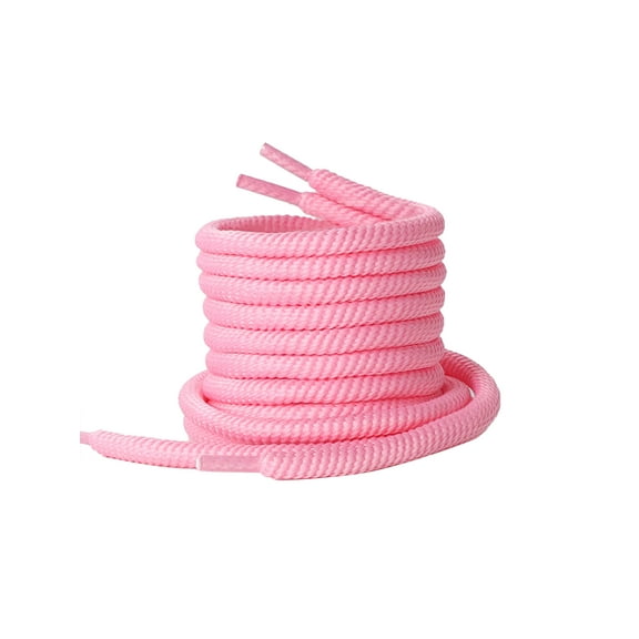 INSPIRE CHIC Round Shoelaces Solid Color Shoe Laces Strings for Sneakers 0.8cm Width 2 Pairs Pink 140cm/55.12"