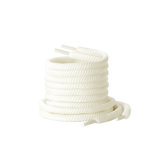 INSPIRE CHIC Round Shoelaces Solid Color Shoe Laces Strings for Sneakers 0.8cm Width 2 Pairs White 120cm/47.24"