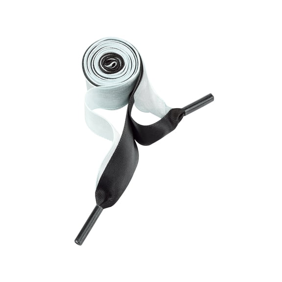 INSPIRE CHIC Satin Ribbon Shoelaces Double Layered Flat Snow Yarn Shoe Laces 1 Pair Black-Light Blue 60cm/23.62"