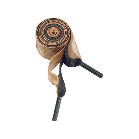 INSPIRE CHIC Satin Ribbon Shoelaces Double Layered Flat Snow Yarn Shoe Laces 1 Pair Black-Light Brown 140cm/55.12"