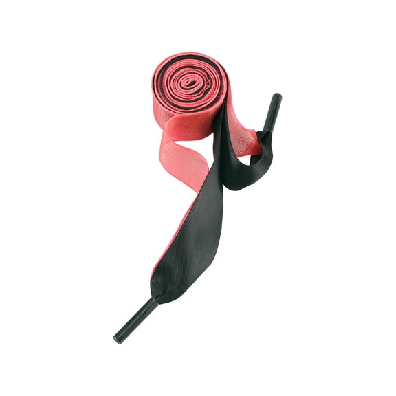 INSPIRE CHIC Satin Ribbon Shoelaces Double Layered Flat Snow Yarn Shoe Laces 1 Pair Black-Crimson 80cm/31.50"