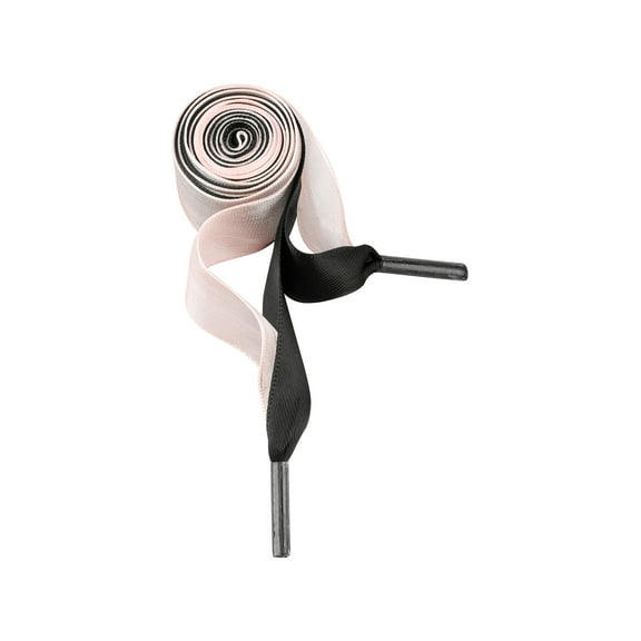 INSPIRE CHIC Satin Ribbon Shoelaces Double Layered Flat Snow Yarn Shoe Laces 1 Pair Black-Light Pink 120cm/47.24"