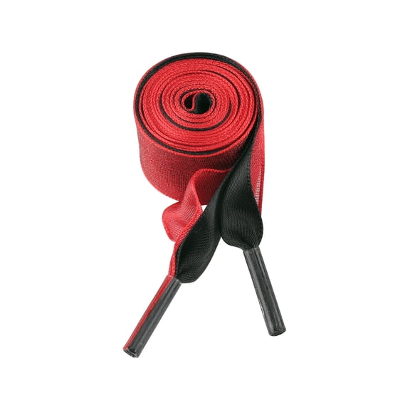 INSPIRE CHIC Satin Ribbon Shoelaces Double Layered Flat Snow Yarn Shoe Laces 1 Pair Black-Red 140cm/55.12"