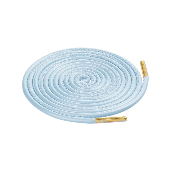 INSPIRE CHIC Solid Color PU Leather Round Shoe Laces for Sneakers Boots 1 Pair Light Blue 90cm/35.4'