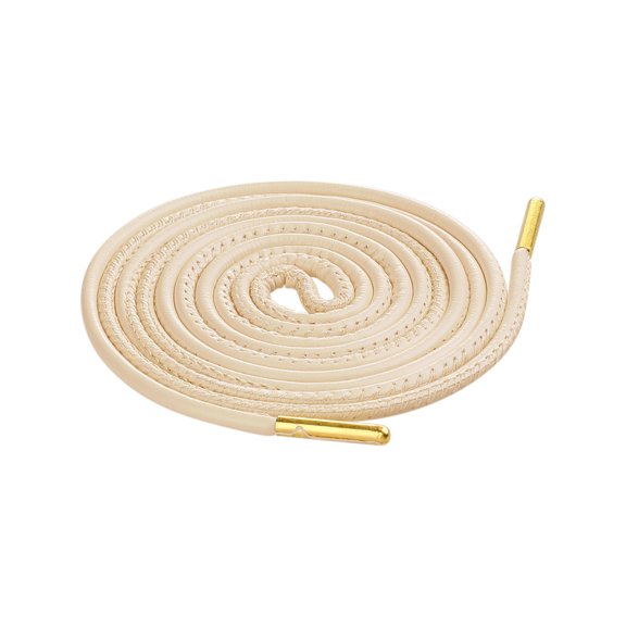 INSPIRE CHIC Solid Color PU Leather Round Shoe Laces for Sneakers Boots 1 Pair Nude Color 120cm/47.2'