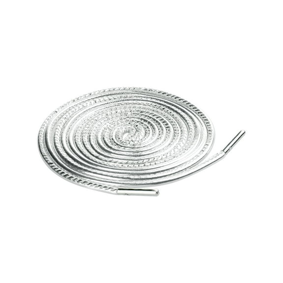 INSPIRE CHIC Solid Color PU Leather Round Shoe Laces for Sneakers Boots 1 Pair Silver 160cm/63'