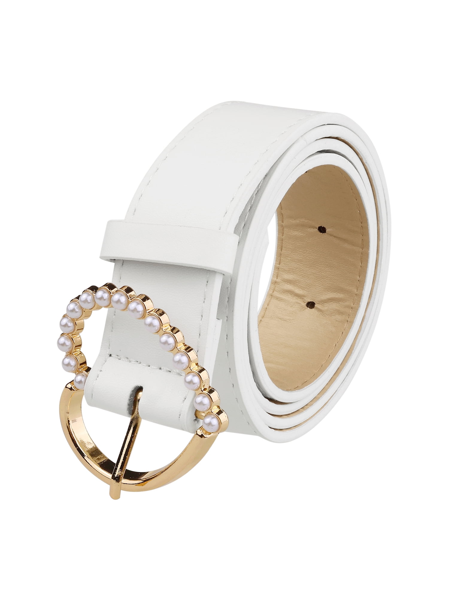 7742 Stylish Women\'s Belt Heart-shaped Buckle With Beads Belts Encrusted INSPIRE CHIC Stylish Women main image 3